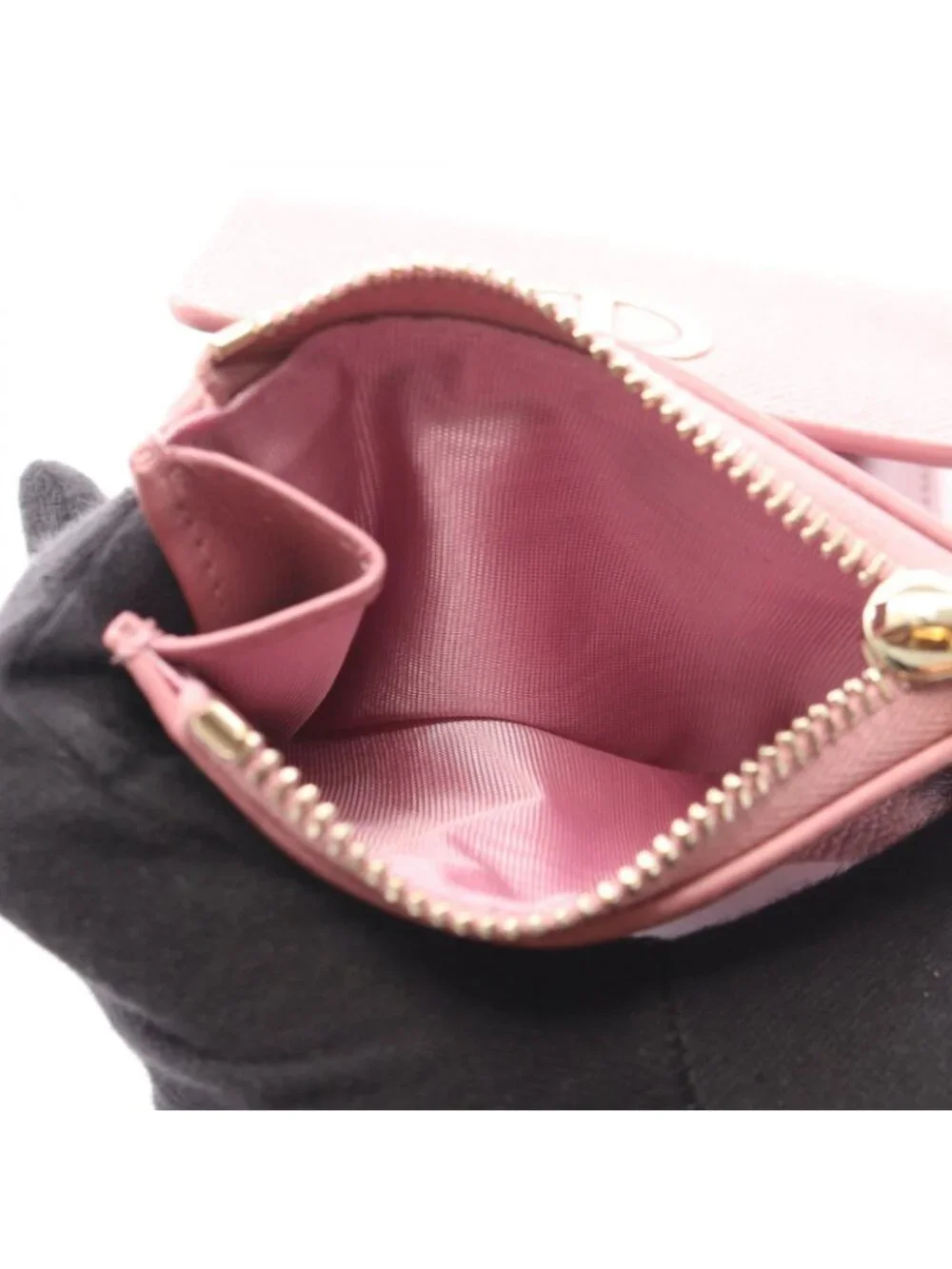Dior Trifold Wallet Caro Smoki Pink Leather